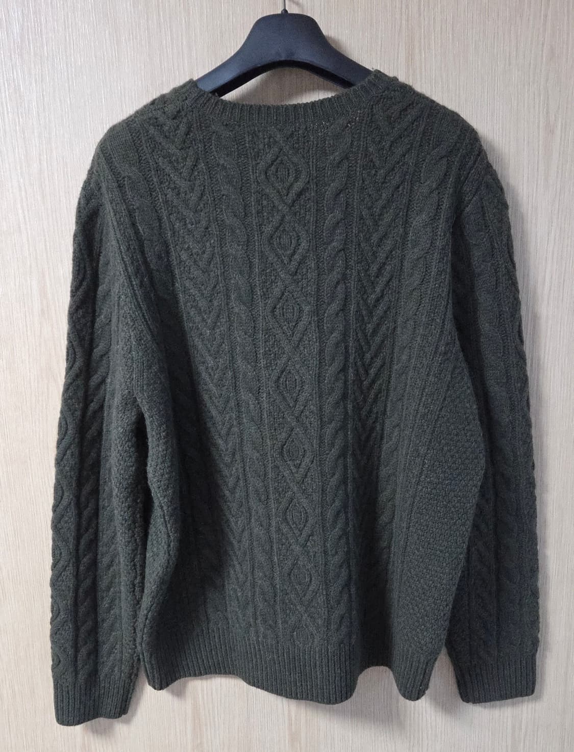 (착샷) 폴로 랄프로렌 케이블 니트 스웨터 올리브 상품이미지3