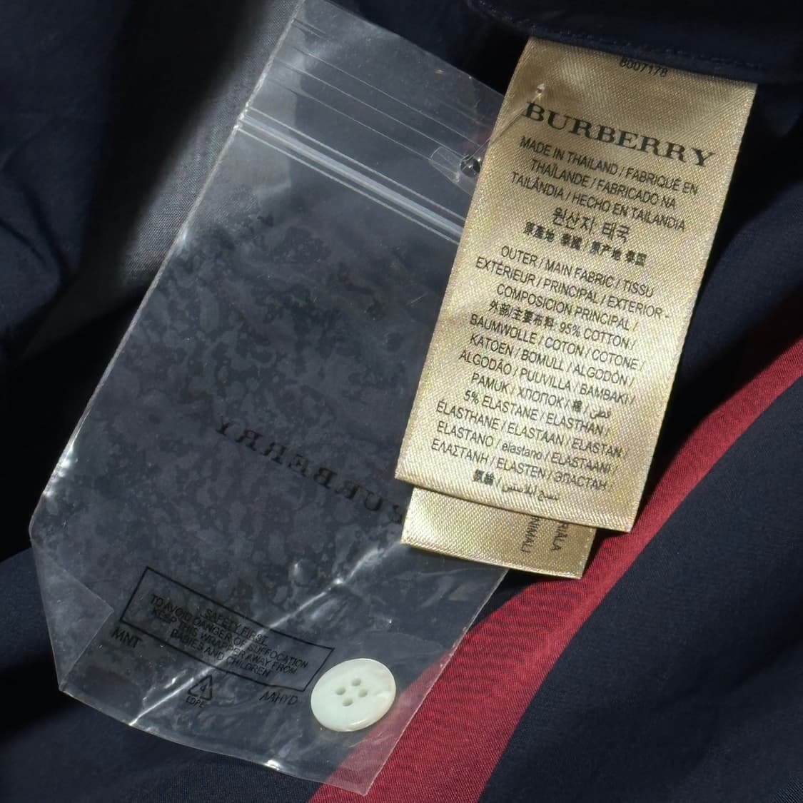 XL 버버리 네이비 체크 반팔 셔츠 상품이미지5