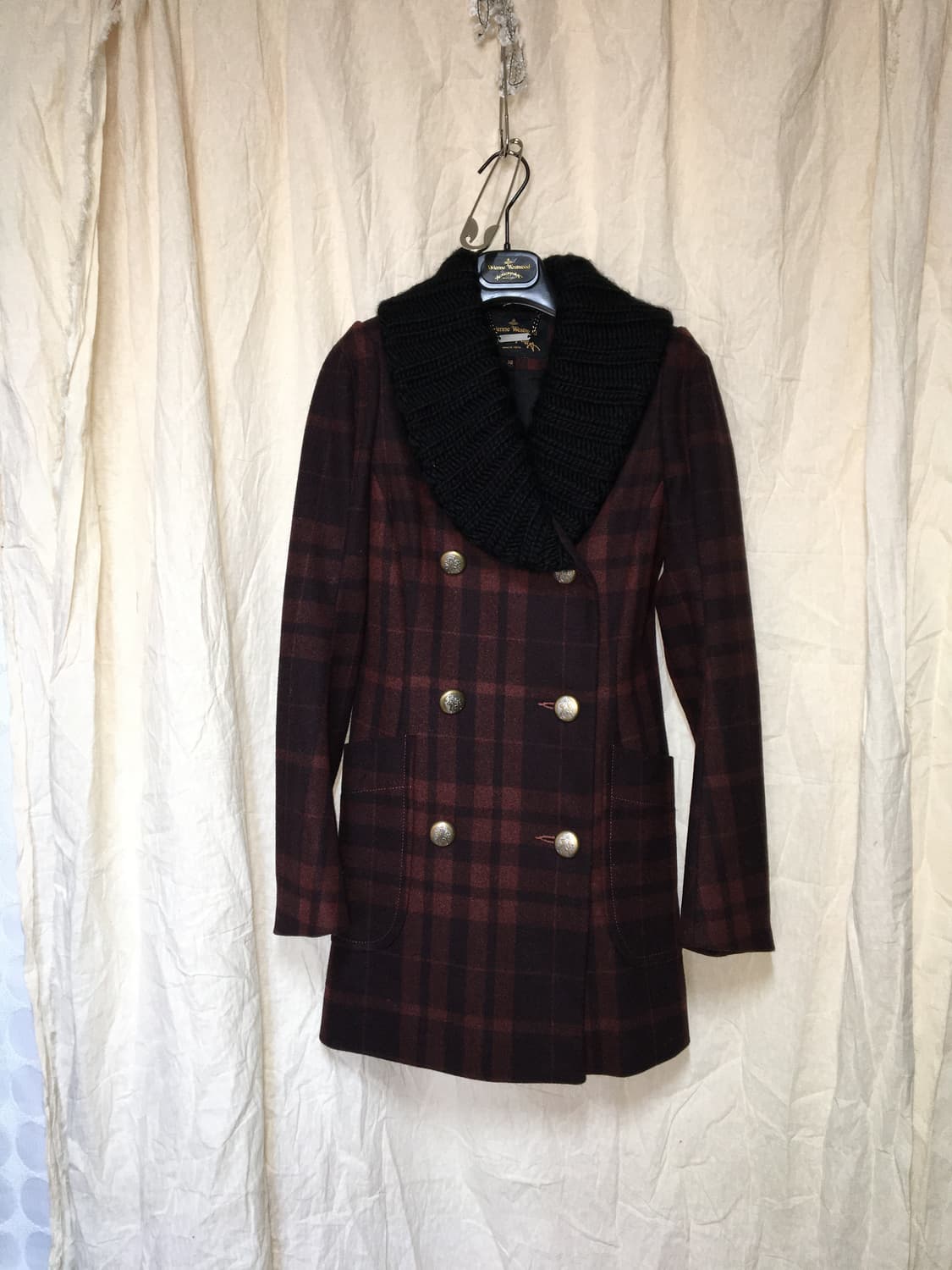 vivienne westwood체크 더블버튼 코트 상품이미지2