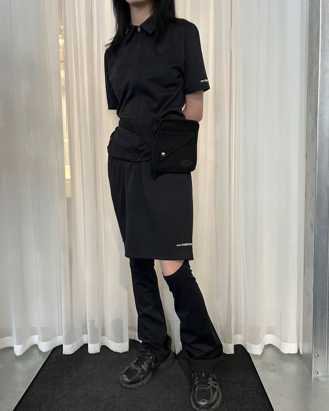 지초이 JICHOI 숏 슬리브 집 셔츠 & 스커트 팬츠 상품이미지2