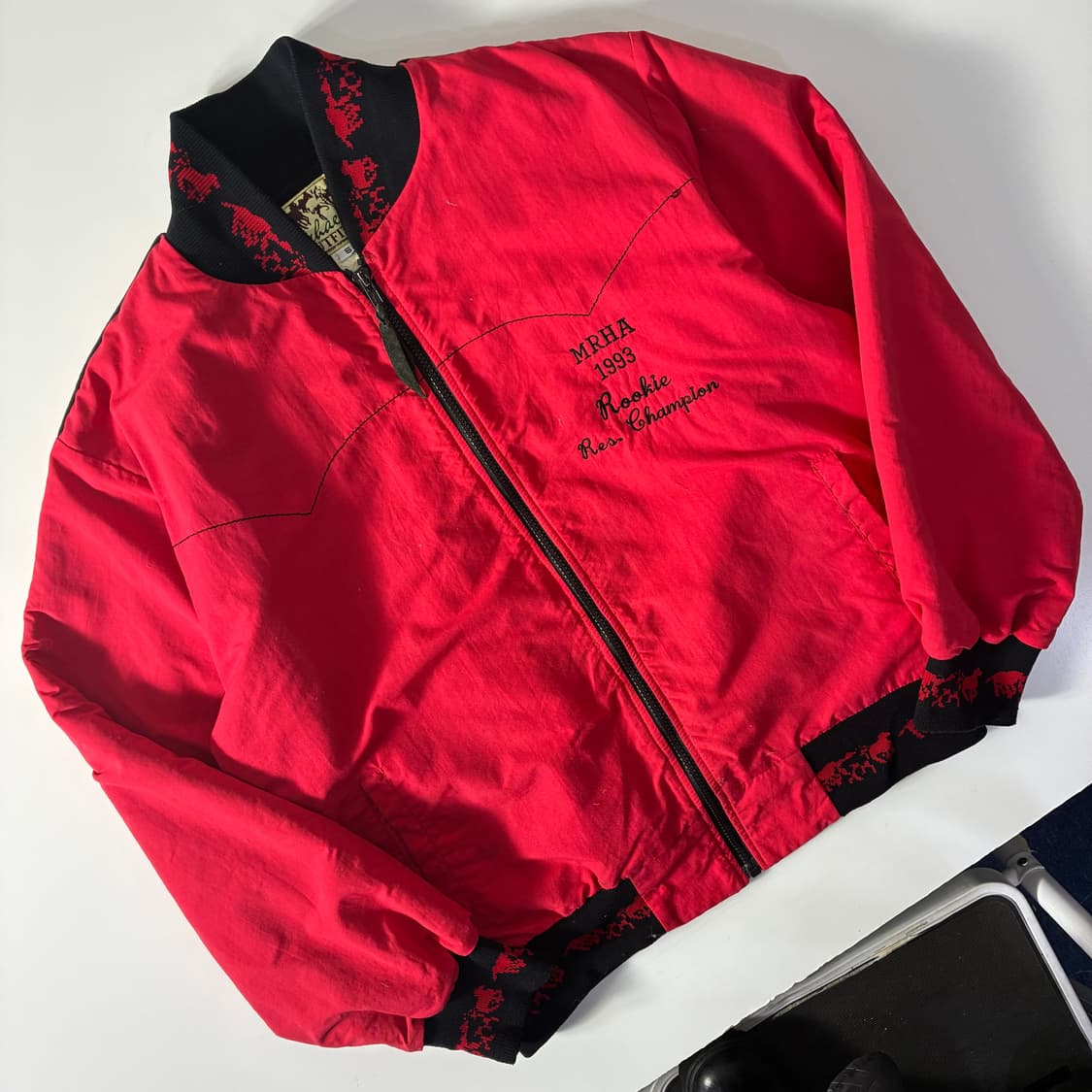 Vintage   쉐퍼 레드 카라 봄버 자켓   상품이미지3