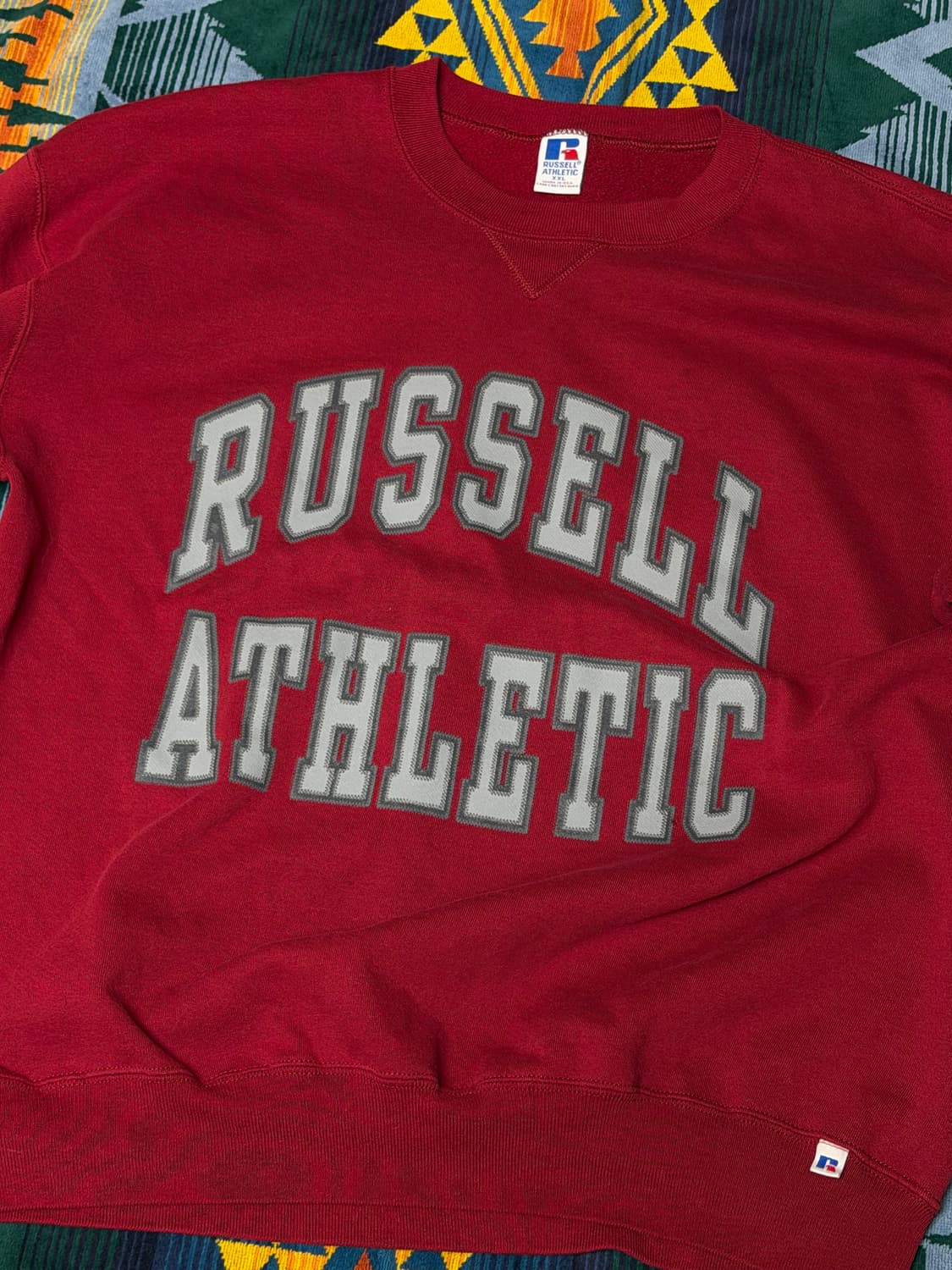 90s Russell Athletics logo sweat red xxl 상품이미지2
