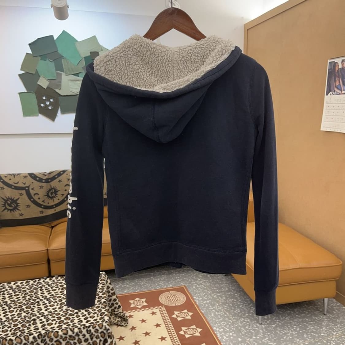 아베크롬비 울프죠 올드스쿨 레트로 슬림 양털 후드집업 XL C09413 상품이미지4