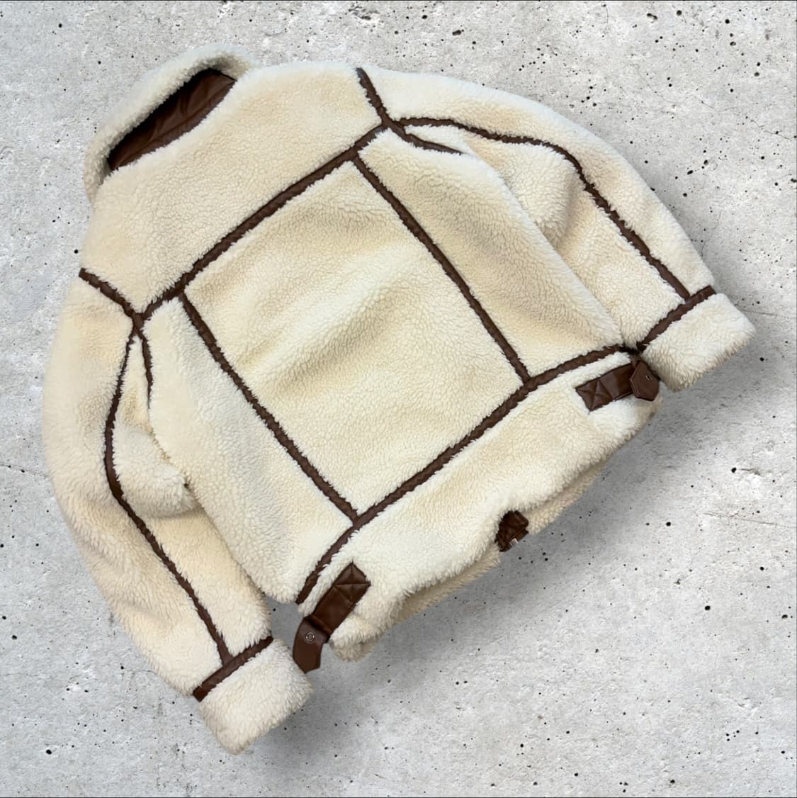 [S] 리바이스 양털 보아 퍼 자켓 화이트 브라운 B633 상품이미지2