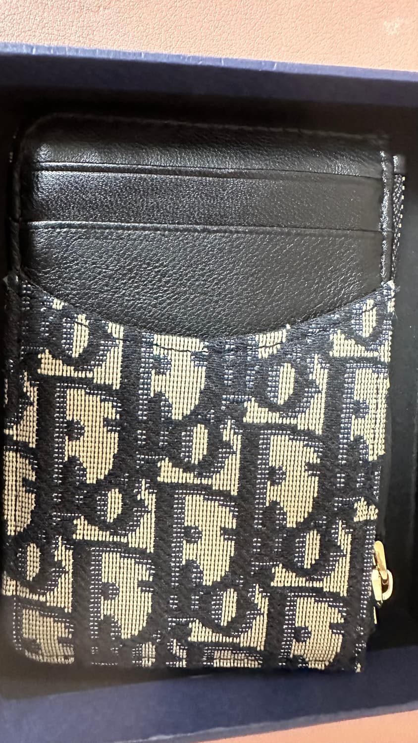 디올 30 몽테인 메리골드 지퍼 카드 홀더 디올 오블리크 자카드 블루 상품이미지2