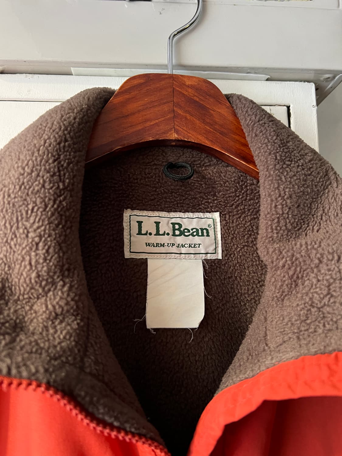 [M]90's 엘엘빈 USA 플리스 라이닝 오렌지 웜업 자켓 상품이미지2