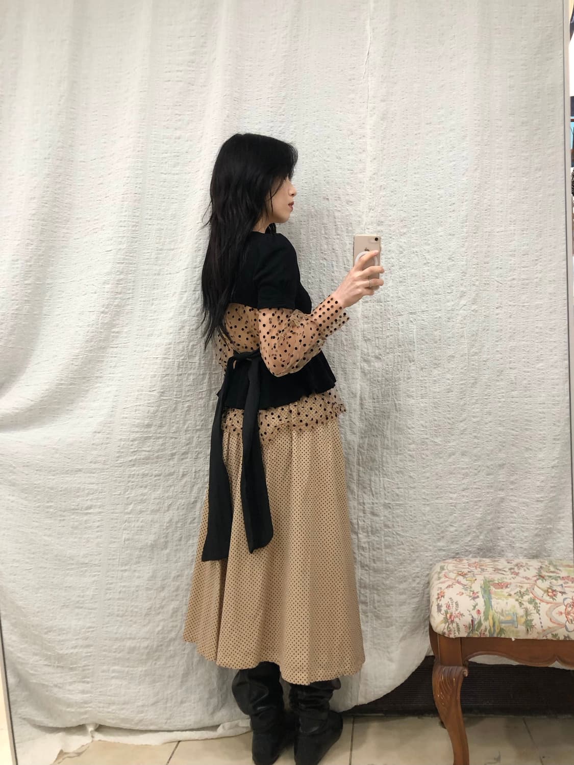 Ribbon hole top 상품이미지4