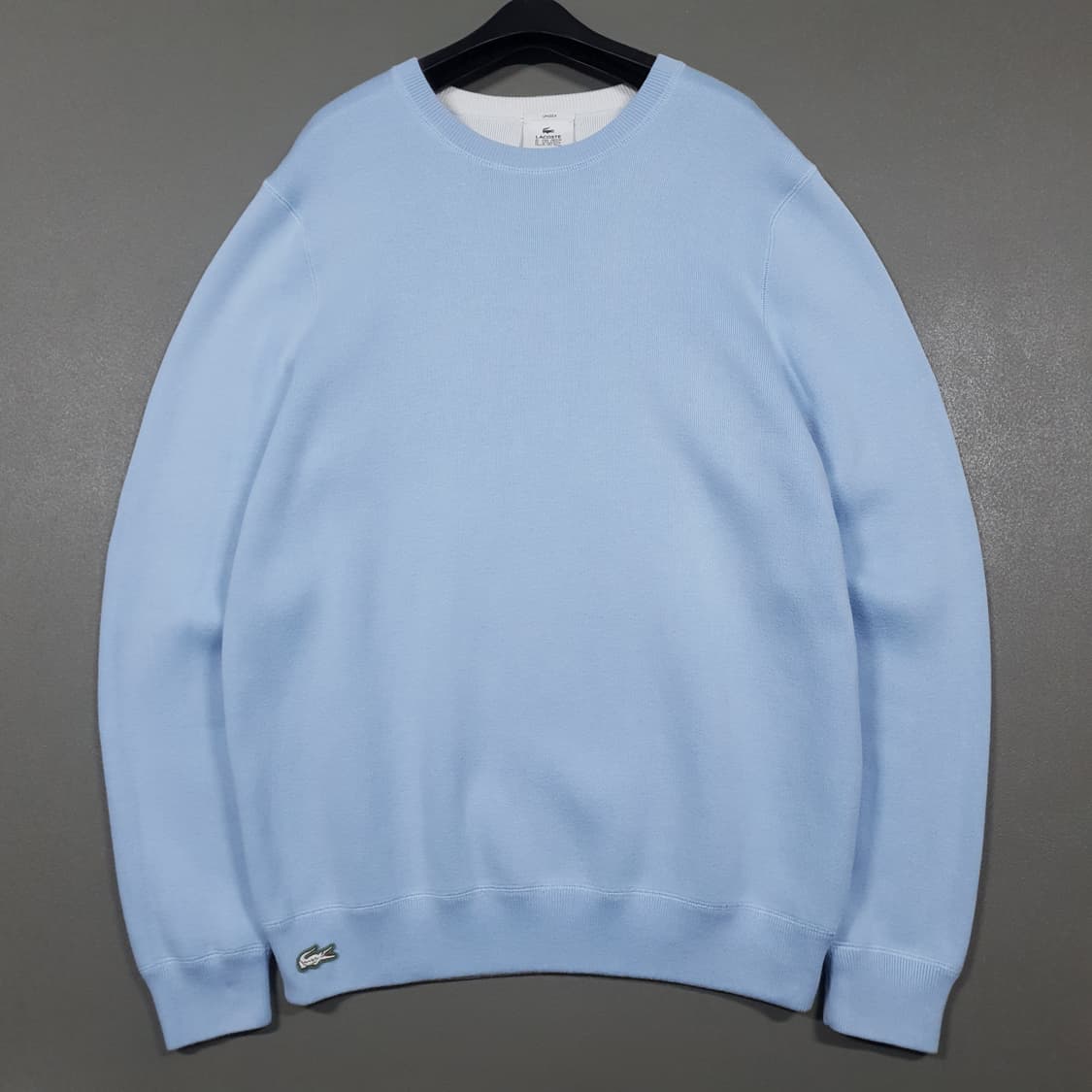 M (95) 라코스테 라이브 신형 양면 리버서블 크록 니트 스웨터 희귀 상품이미지3