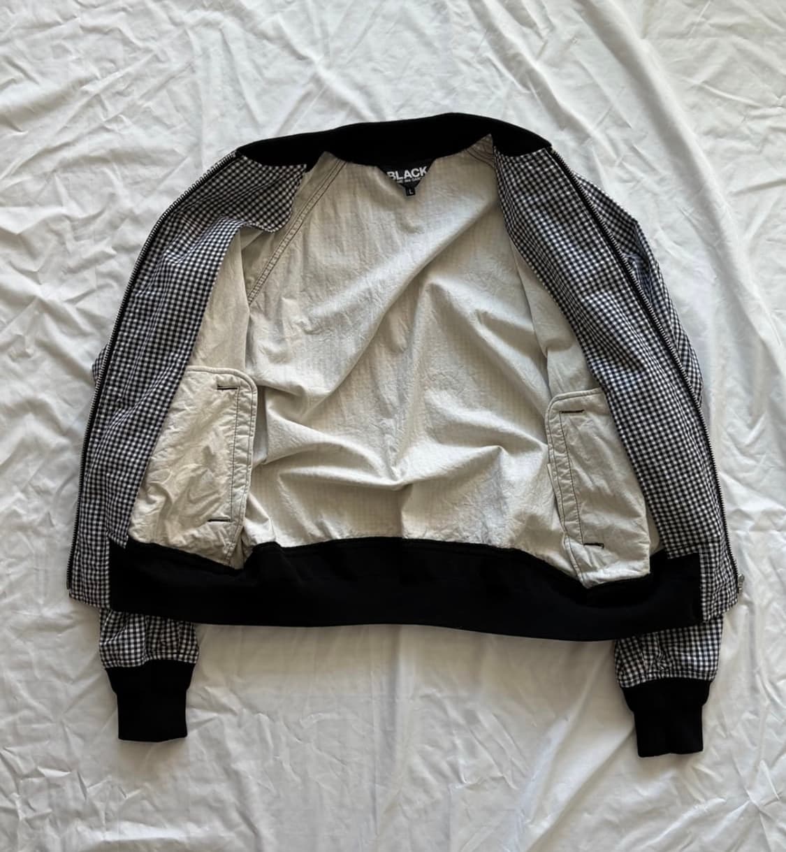 꼼데가르송 블랙 체크 봄버 상품이미지2