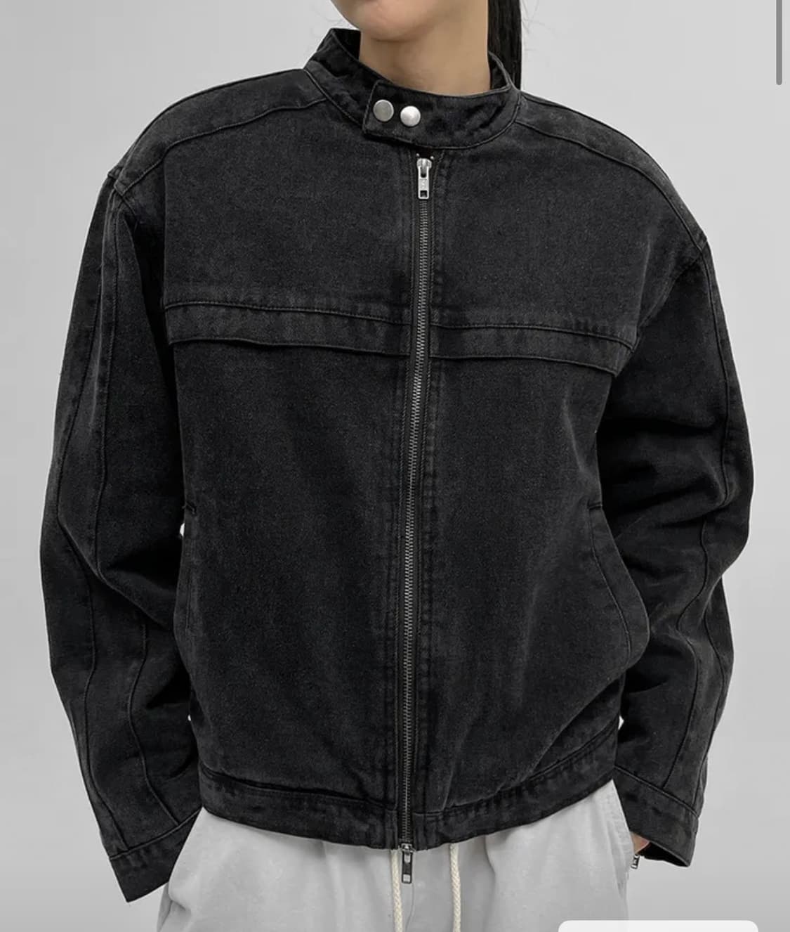 블랙업 워싱 데님 자켓 상품이미지1