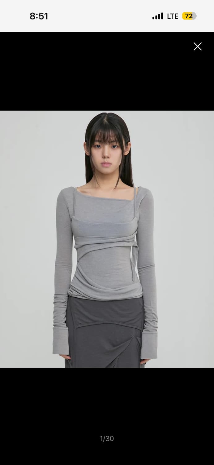 플레어업 레이어드 슬리브 치마 세트 상품이미지1