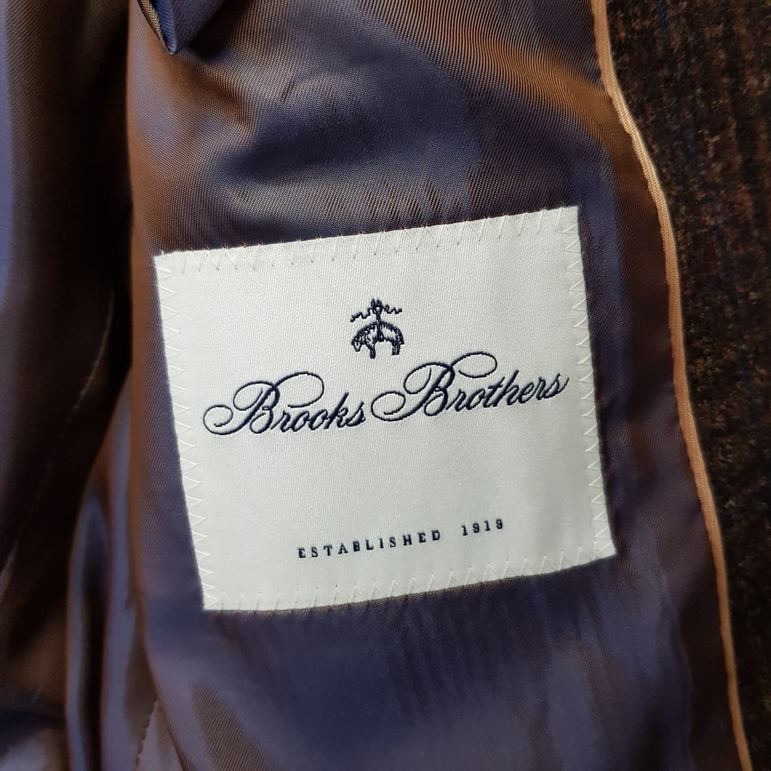 브룩스브라더스 체크 브라운 울캐시 자켓 100사이즈 상품이미지3