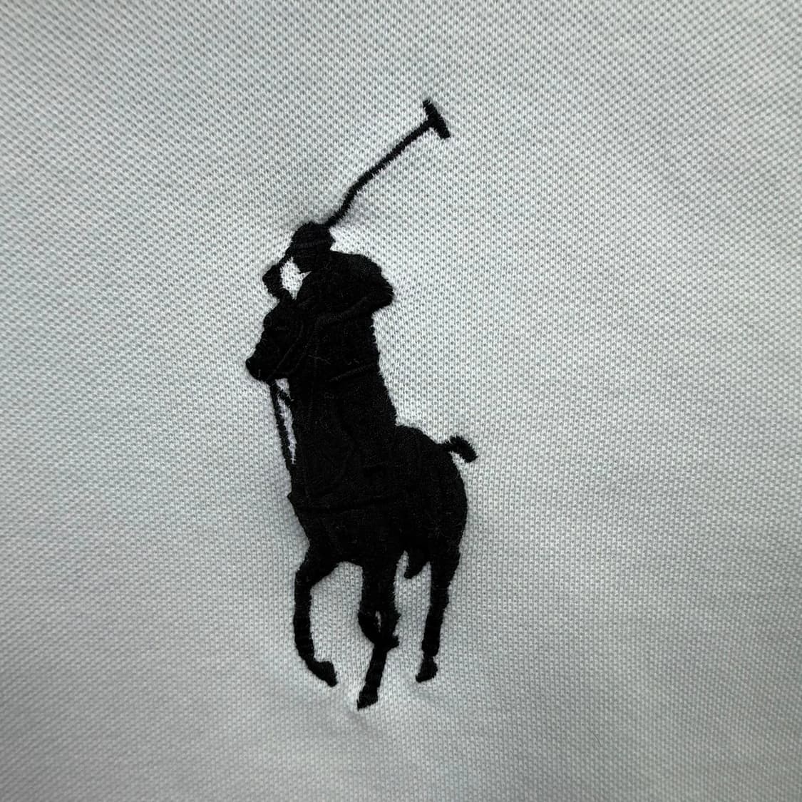 폴로 랄프로렌 커스텀 슬림핏 빅포니 반팔 카라티 화이트 블랙 상품이미지7