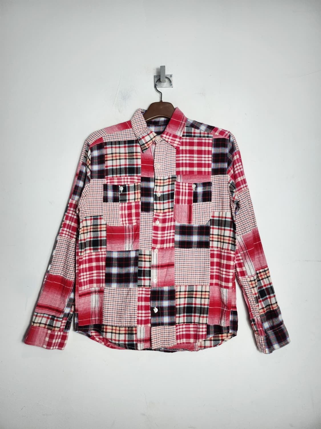 빈티지 패치워크 체크 셔츠 상품이미지1