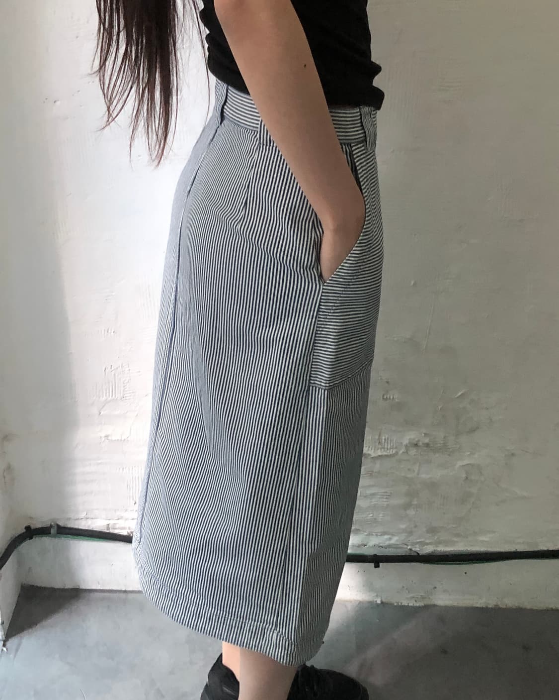 Jil Sander 질샌더 스트라이프 버튼 스커트 상품이미지4