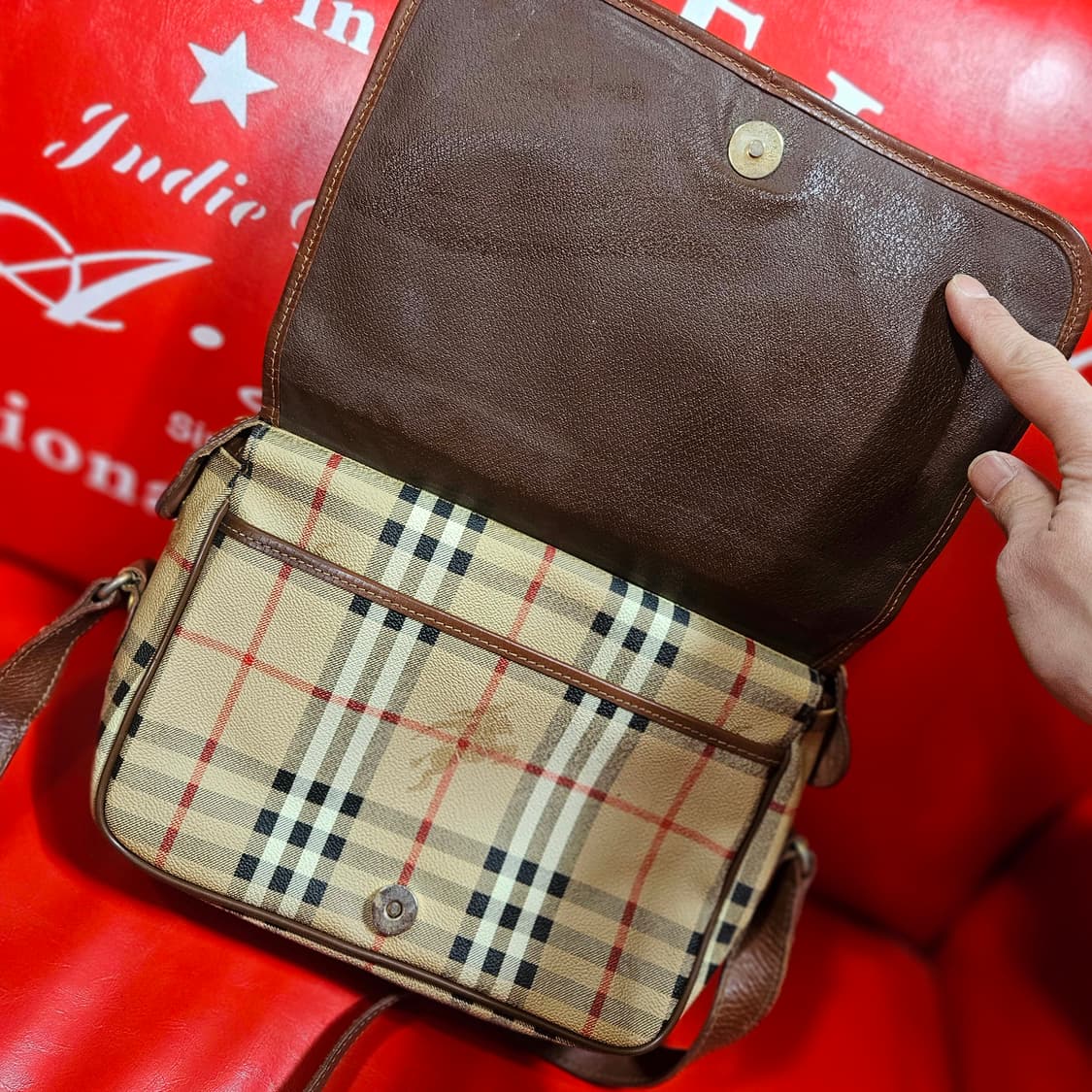 버버리스(Burberrys) 90's 빈티지 시그니쳐 체크 크로스백 상품이미지7