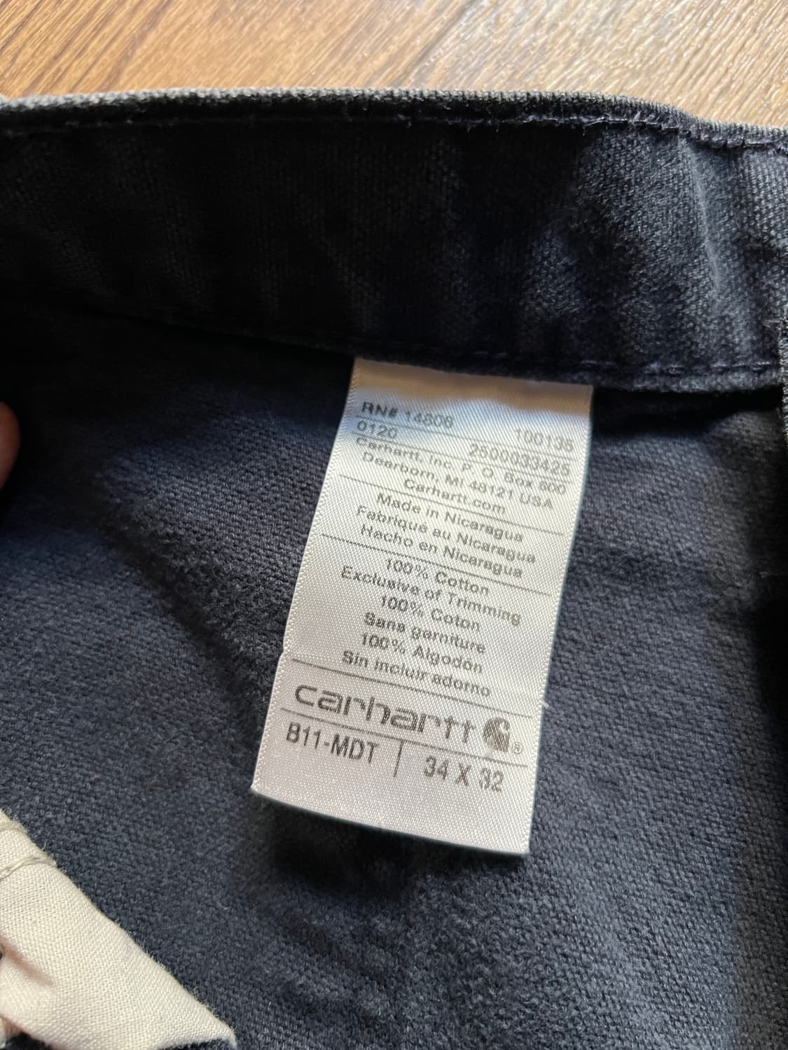 [34]칼하트 USA 빈티지 워싱 미드나잇 네이비 싱글니 카펜터 워크팬츠 상품이미지9