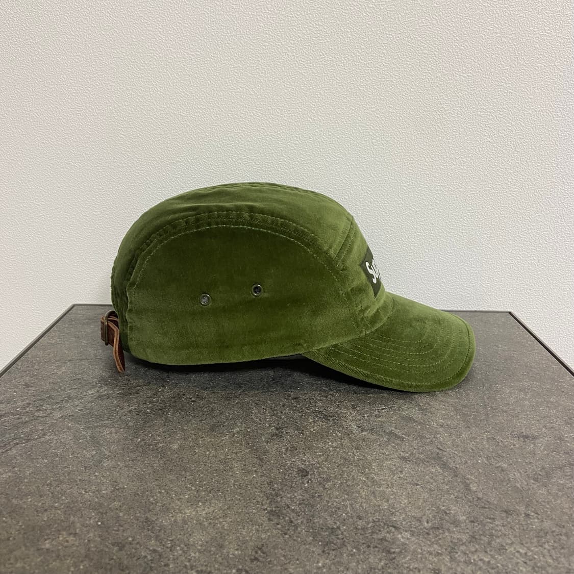 (OS) 슈프림 박스로고 캠프캡 모자 벨벳 올리브 카키 상품이미지2