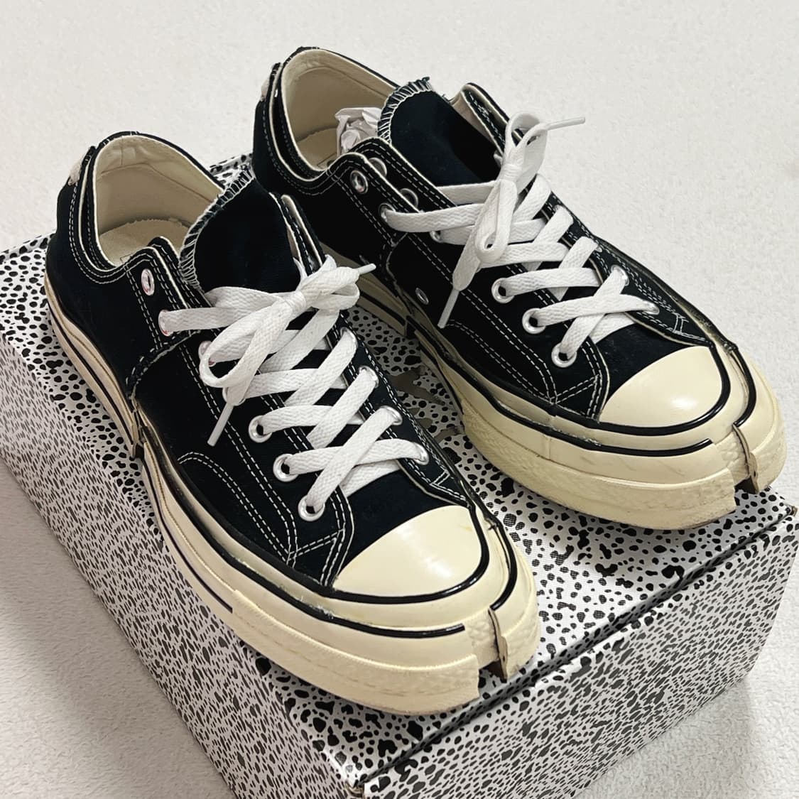 컨버스 척 70 로우 블랙 펑첸왕 커스텀 상품이미지1