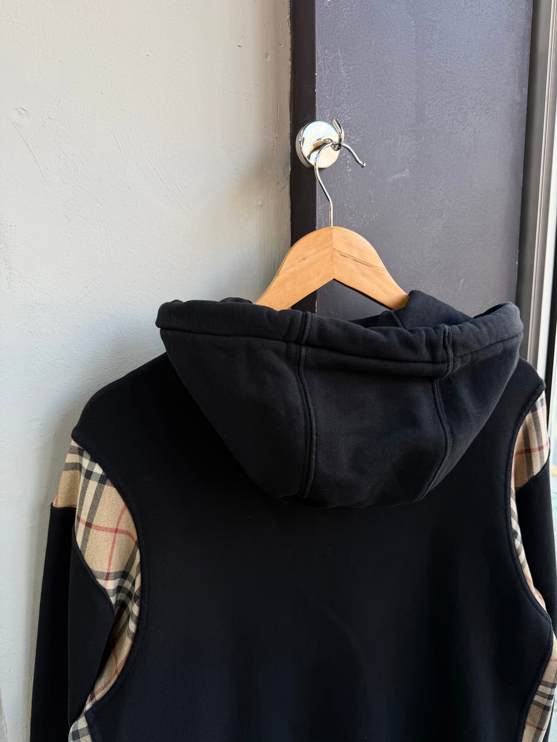 95~100/ 버버리 체크 패널 신형 후드집업 상품이미지9