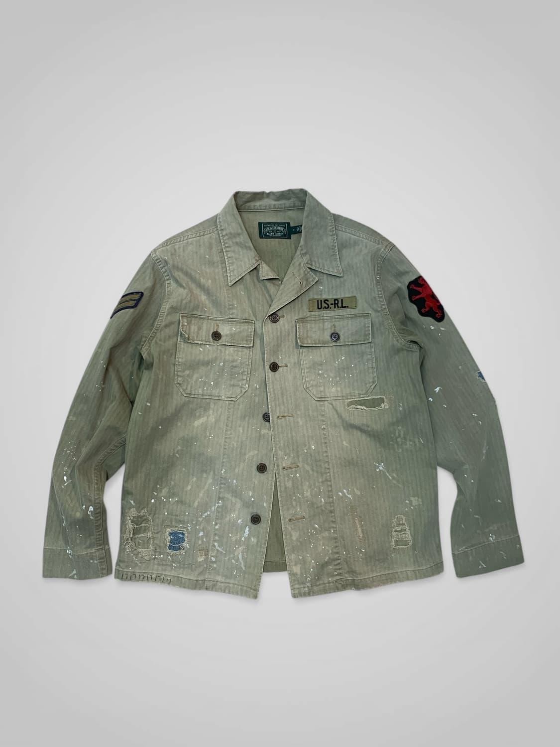 [M]폴로 컨트리 디스트레스 페인팅와팬패치 사파리야상자켓 상품이미지1