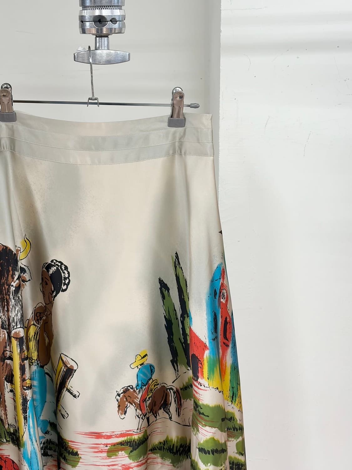 쿠스토 바르셀로나 멀티컬러 프린트 코튼 미디 스커트  상품이미지3