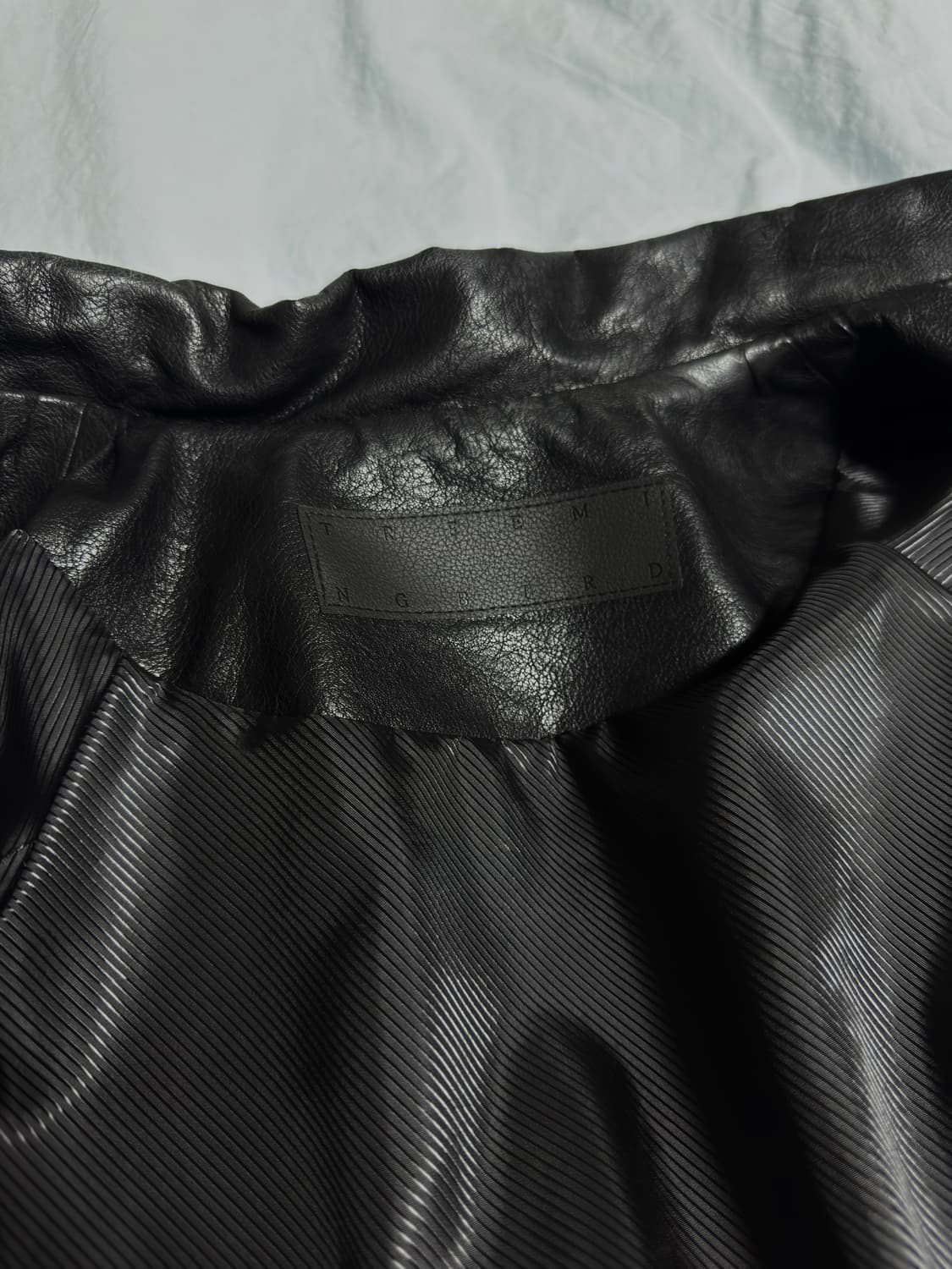 트리밍버드 플래킷 레더 블루종 재킷 상품이미지5