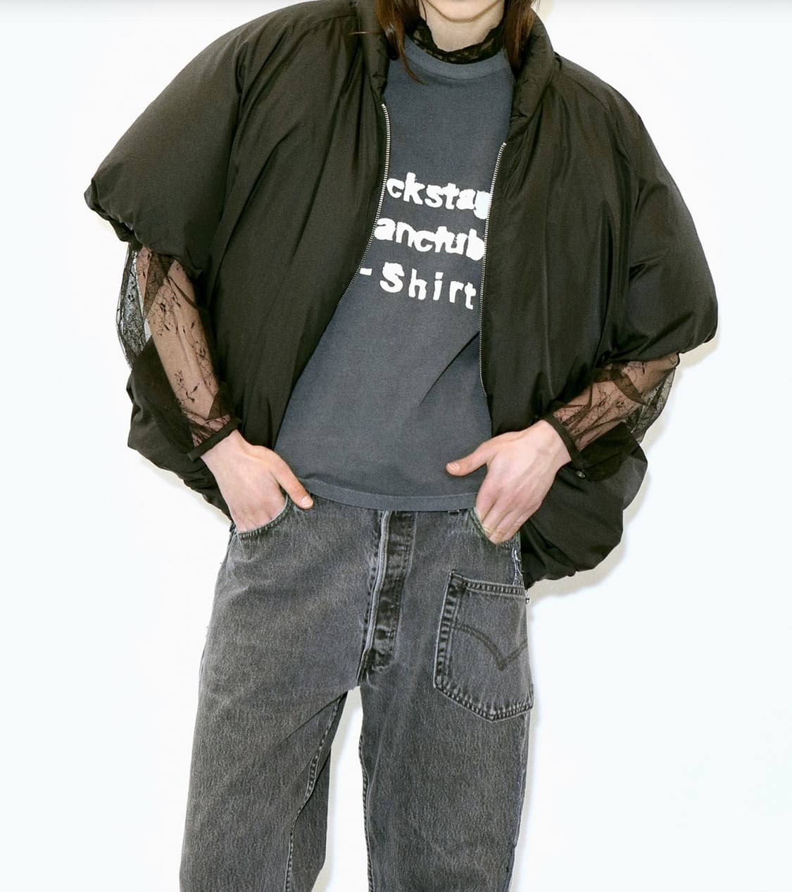 스탠드얼론 리버시블 하프 슬리브 푸퍼 봄버 상품이미지1
