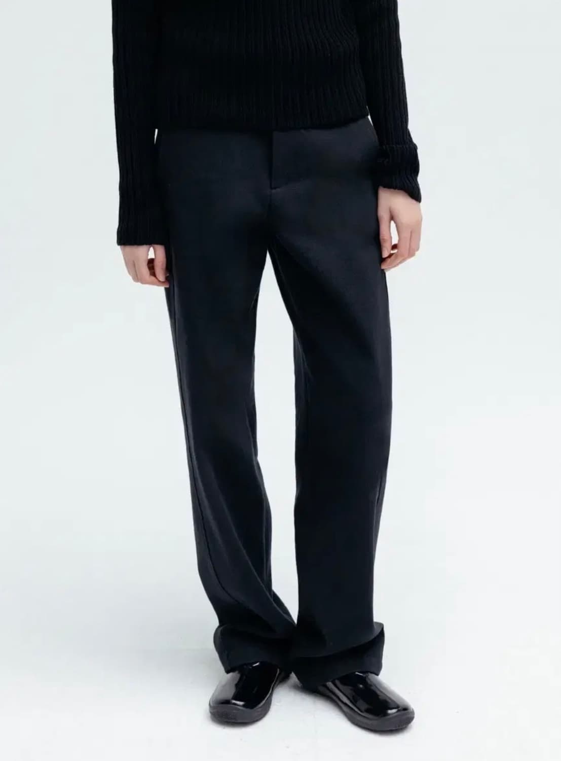 LFM 와이드 레그 코튼 팬츠 블랙 상품이미지2