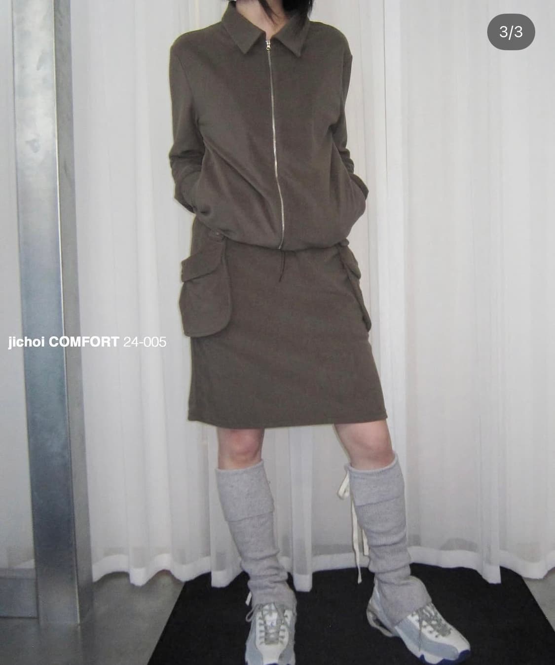 지초이 24-005 플리스 브라운 셋업 상품이미지1