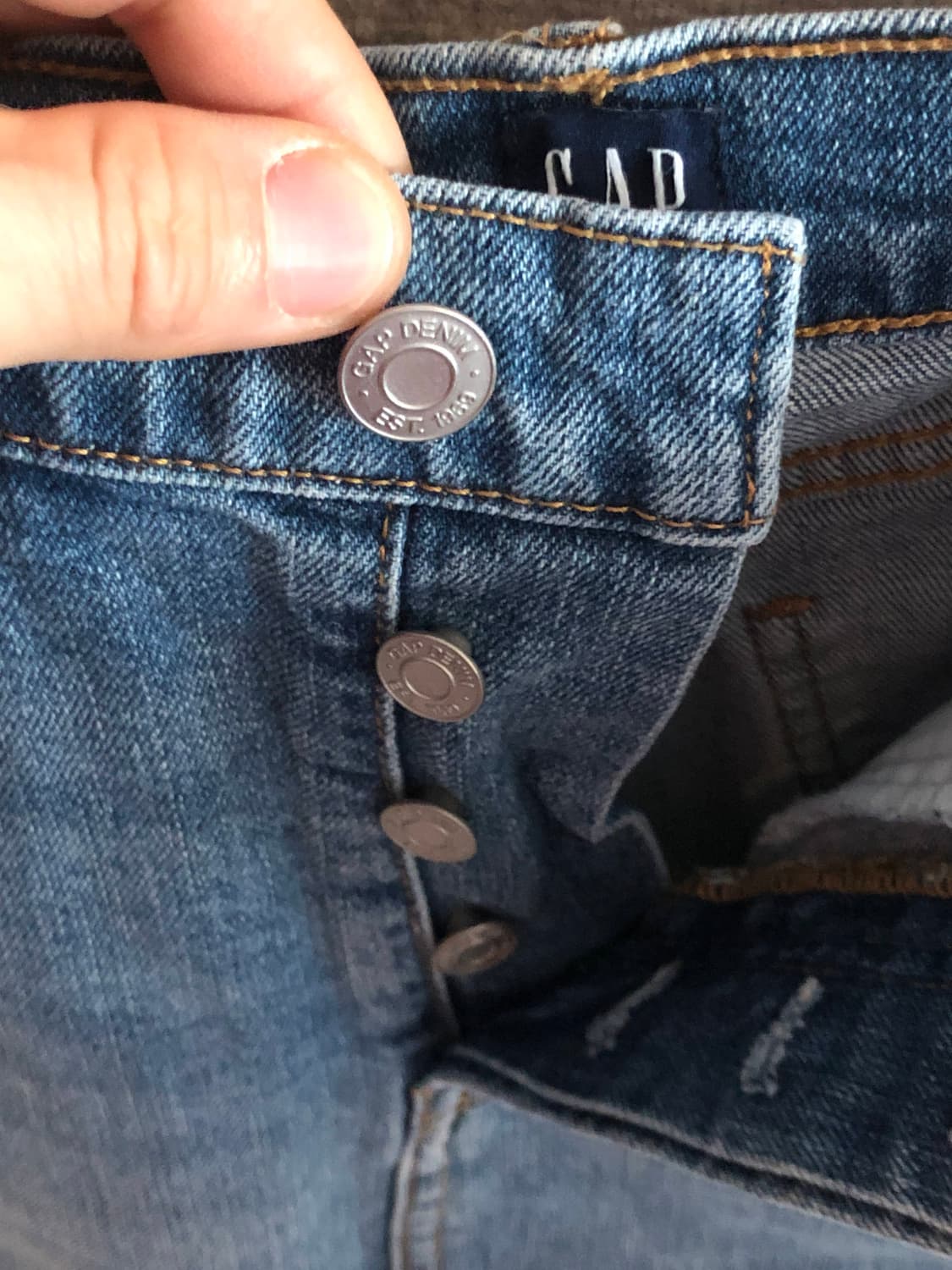 갭 중청 배색 데님 미디 스커트 청치마 상품이미지3