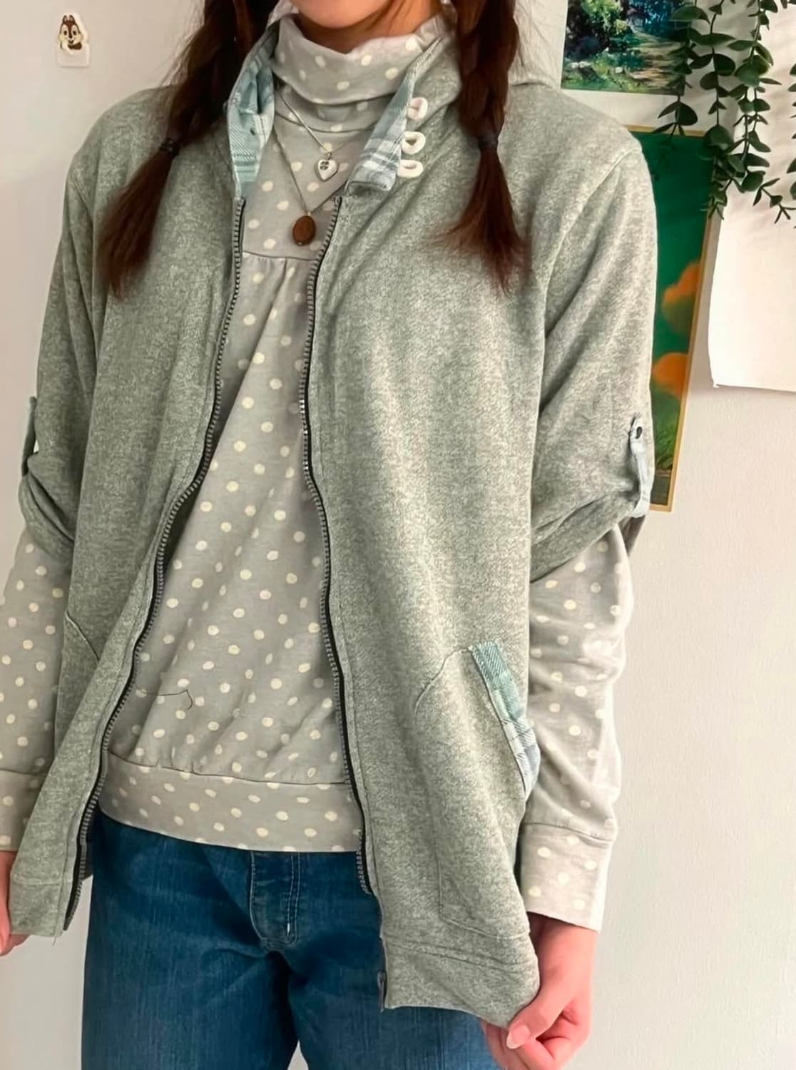 빈티디 반팔 후드 너드 모리걸 상품이미지1