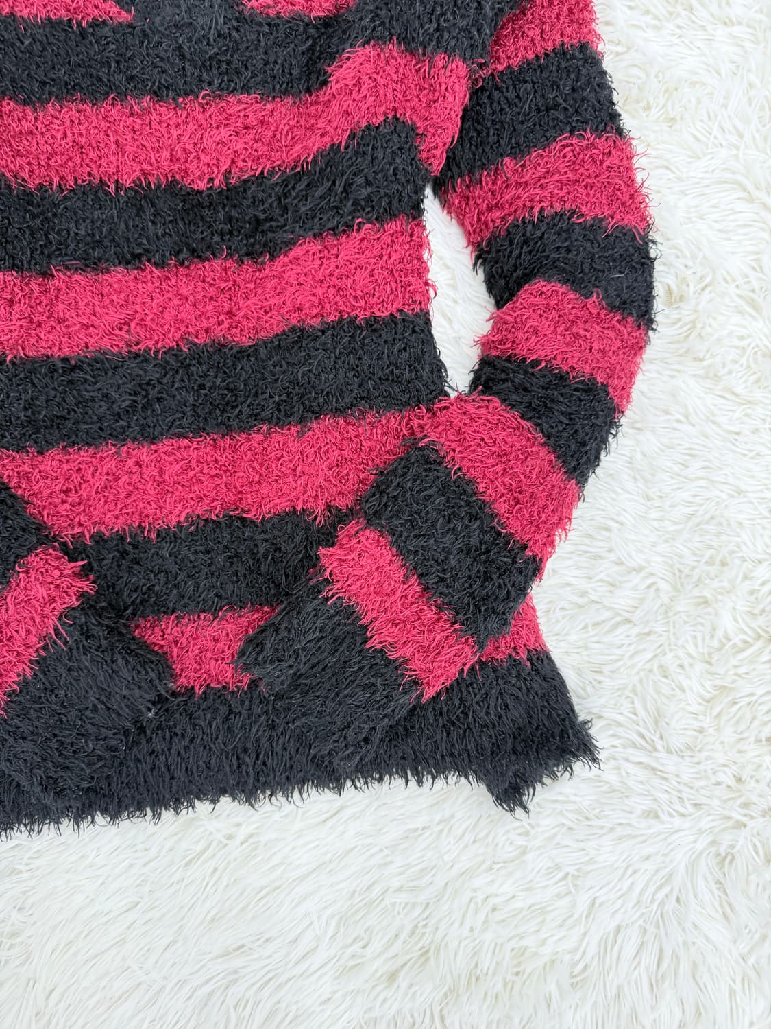 레드 헤어리 단가라 니트 상품이미지3