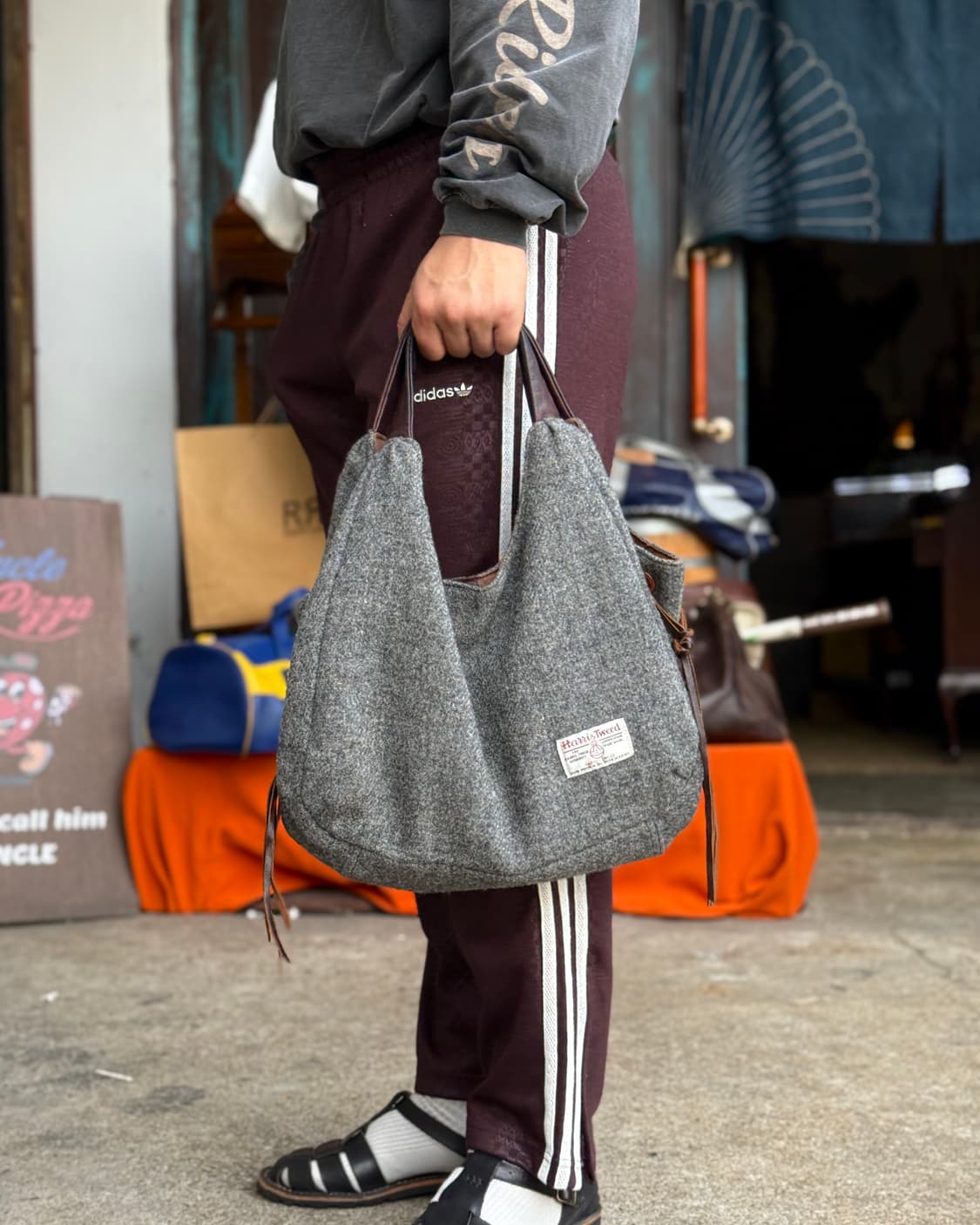 Te chichi x 해리스트위드 울 & 레더 숄더백 상품이미지6