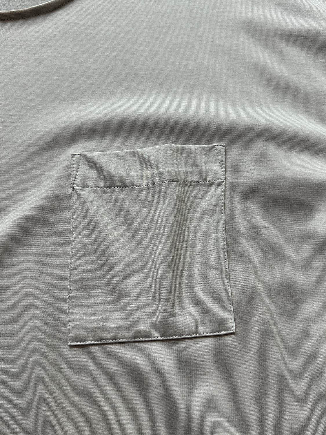 쿠어 수피마 코튼 세미오버핏 U넥 티셔츠 (라이트그레이) XL 상품이미지5