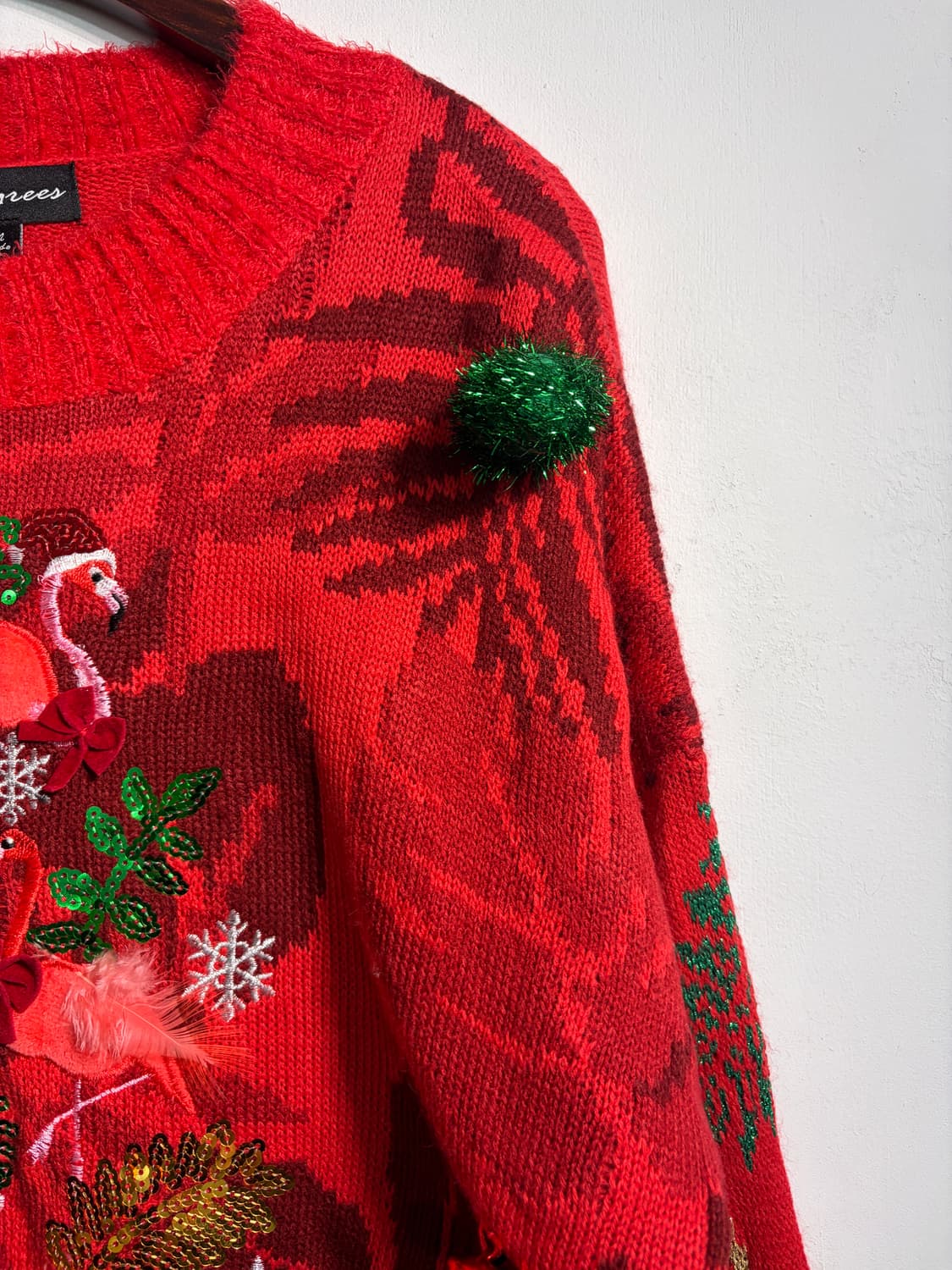 U.S.A. 크리스마스 플라밍고 어글리니트 L (종소리) 어글리스웨터 상품이미지6