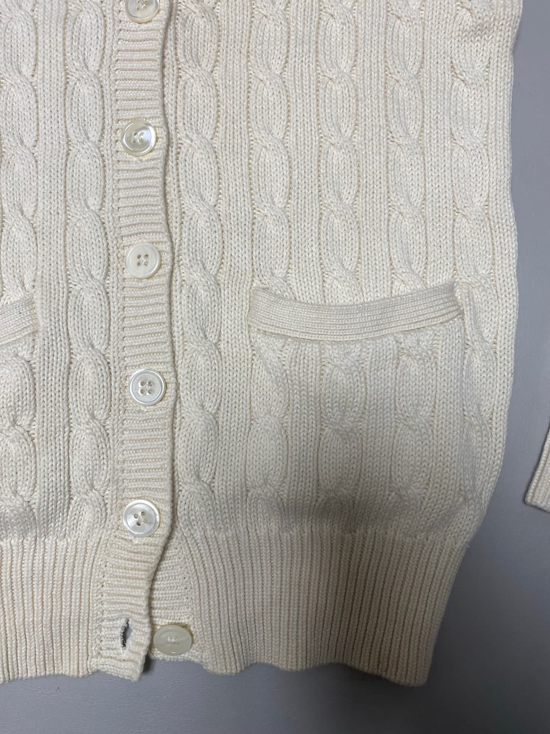 폴로 랄프로렌 아이보리 케이블 가디건 S 상품이미지4