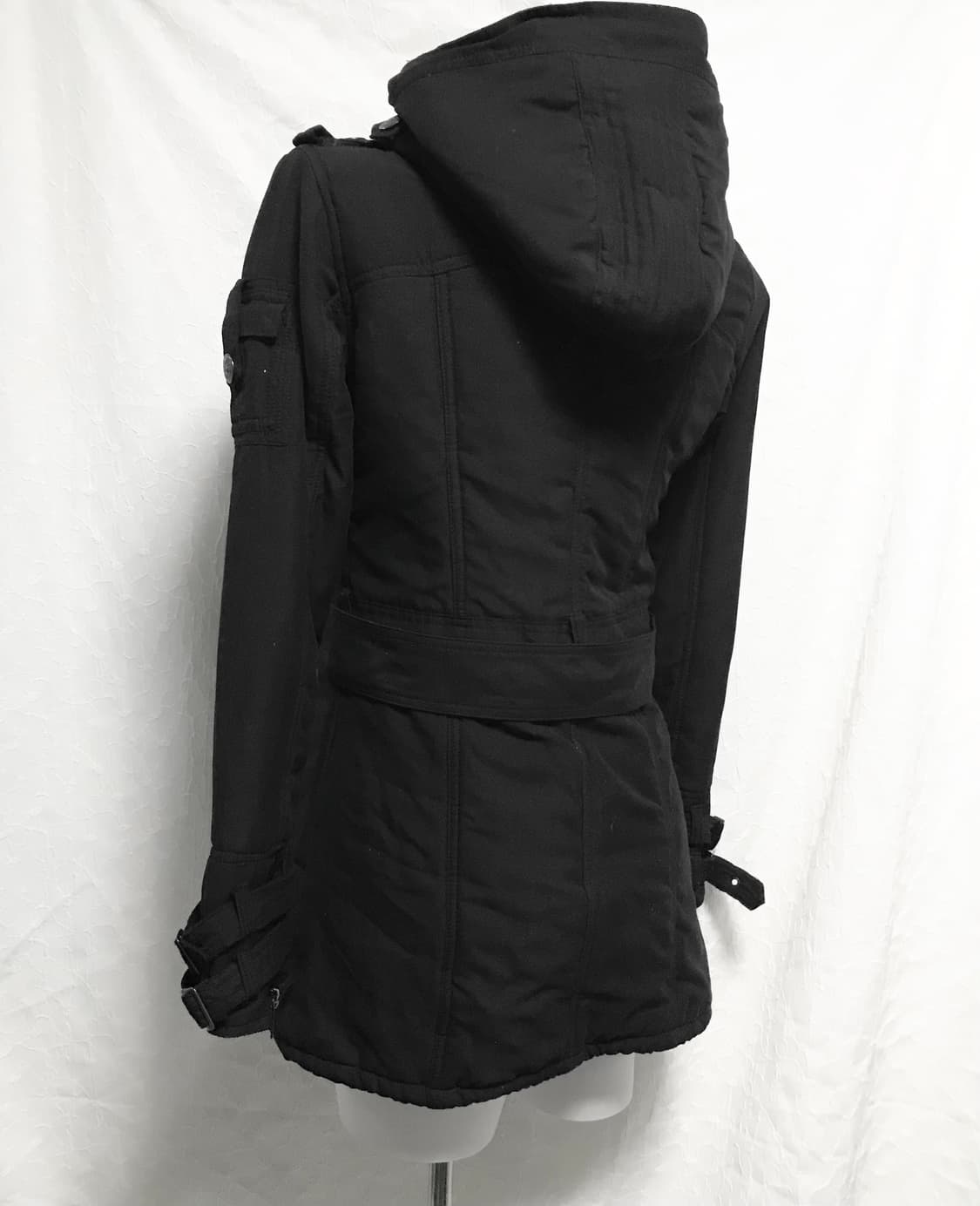 빈티지 펑크 벨트 디테일 후드 버튼 자켓 상품이미지2