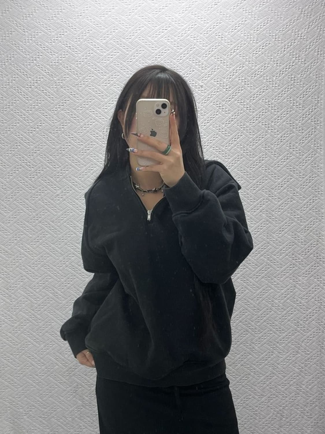 포터리 모던 캐주얼 빈티지 반집업 후드티 110 C07892 상품이미지2