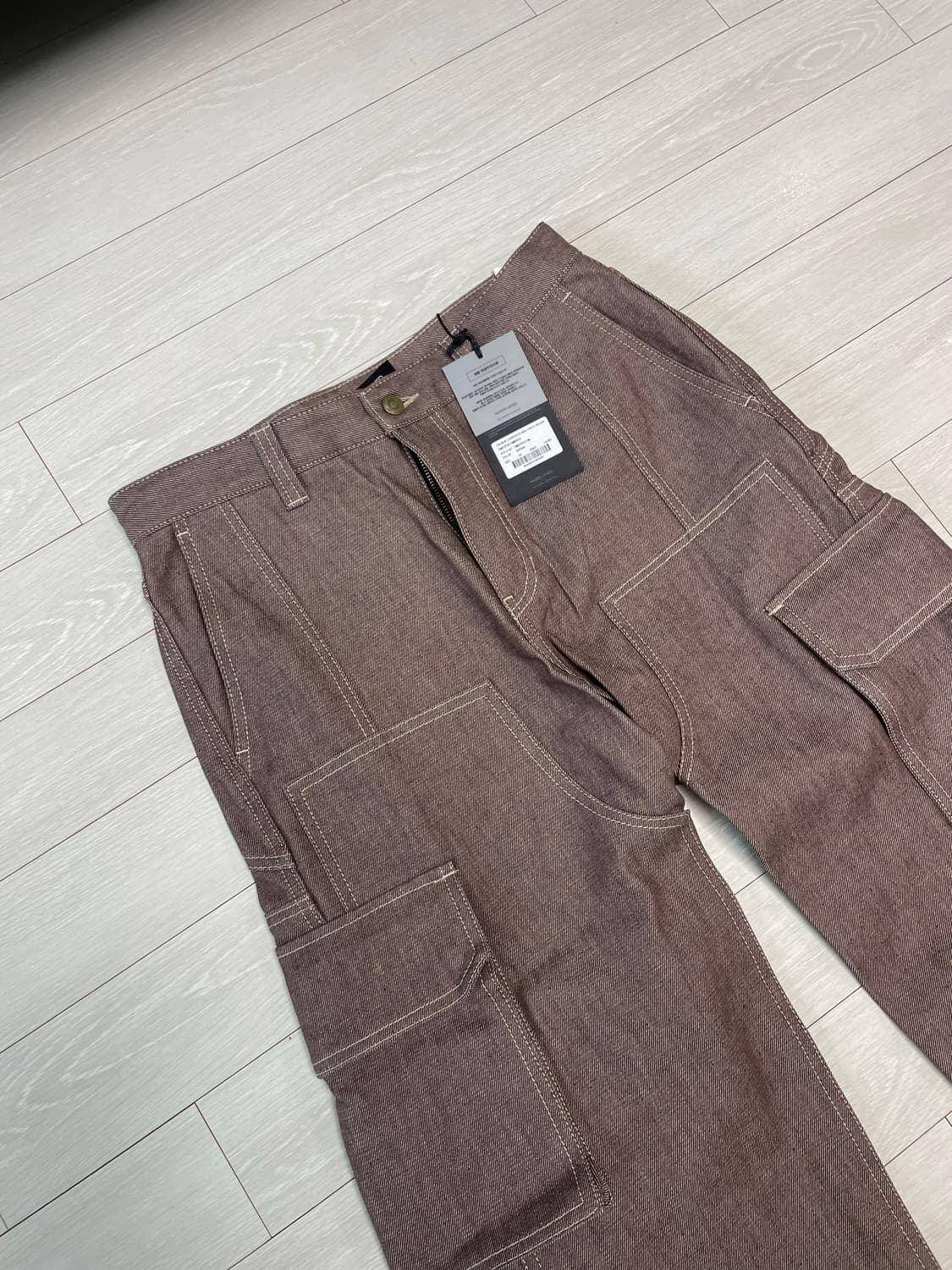 메종미네드 OBLIQUE CARPENTER WIDE PANTS BROWN 상품이미지2