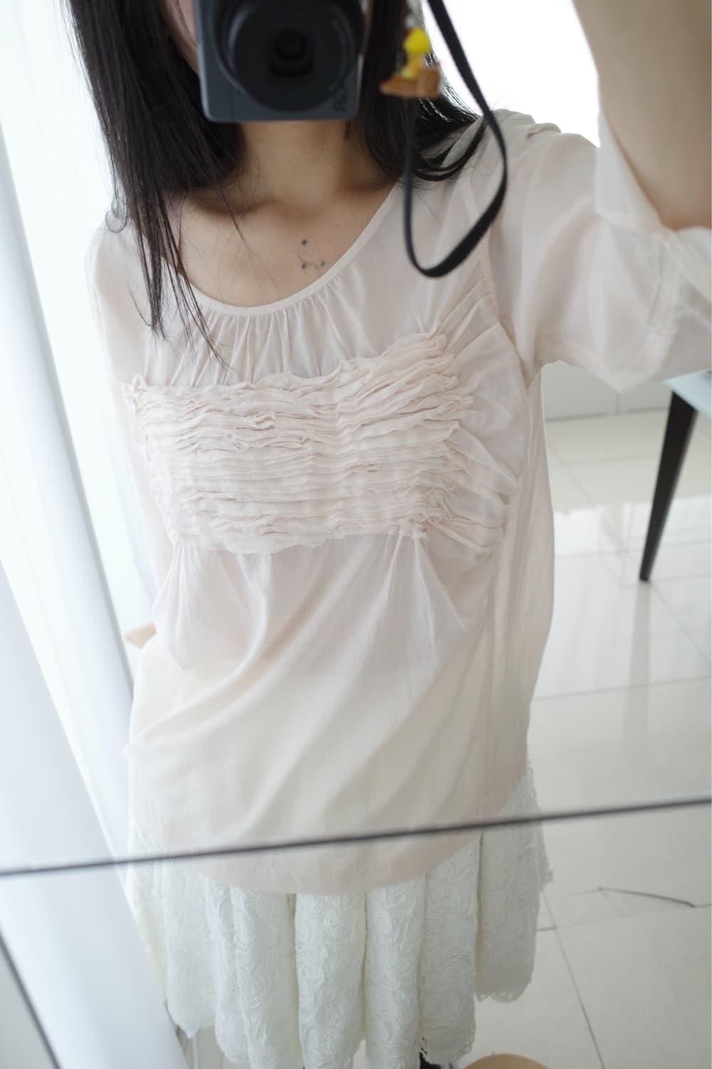 Pleated pale pink top 상품이미지7