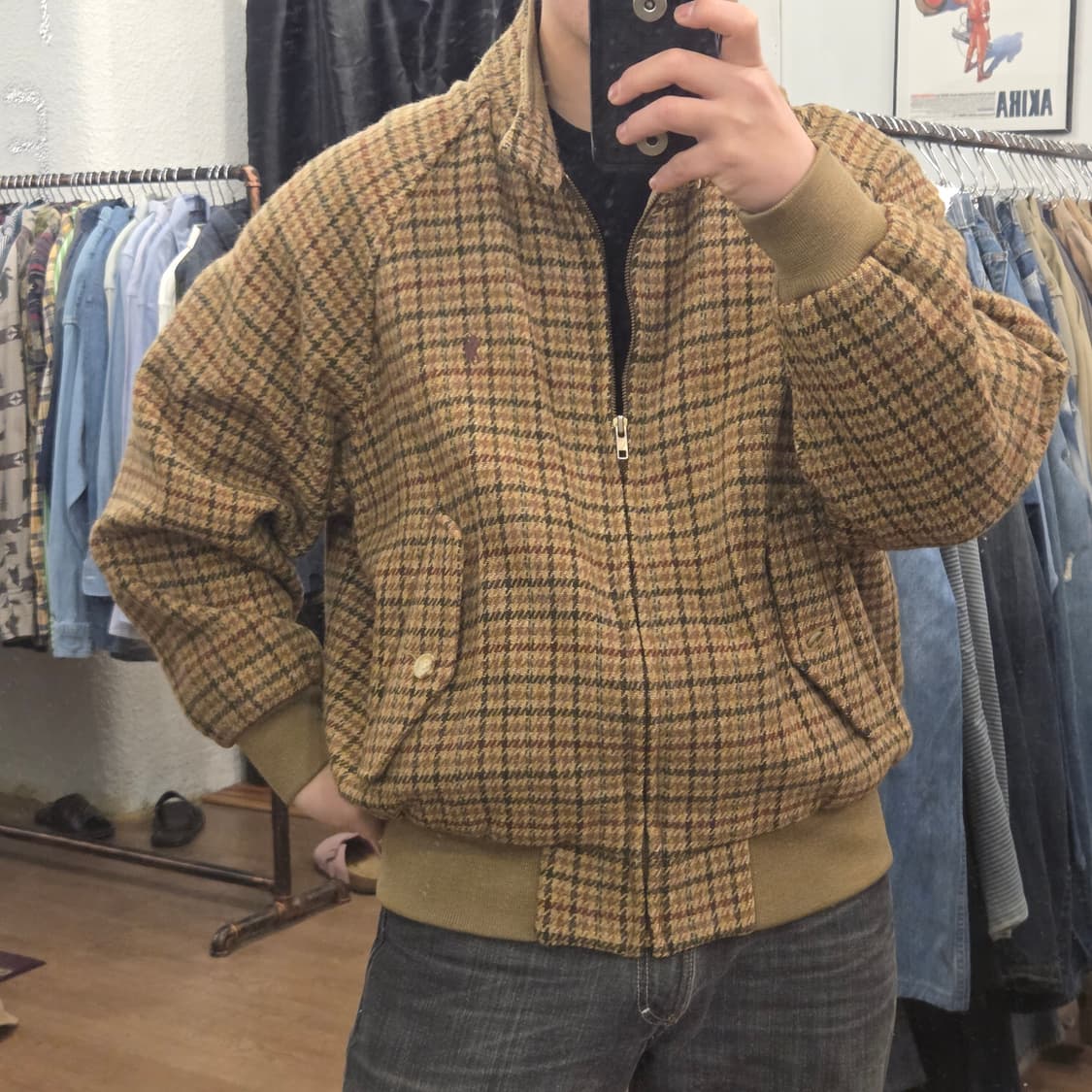 폴로 건클럽체크 울 해링턴 자켓 울 바라쿠타 자켓 g9자켓 상품이미지8