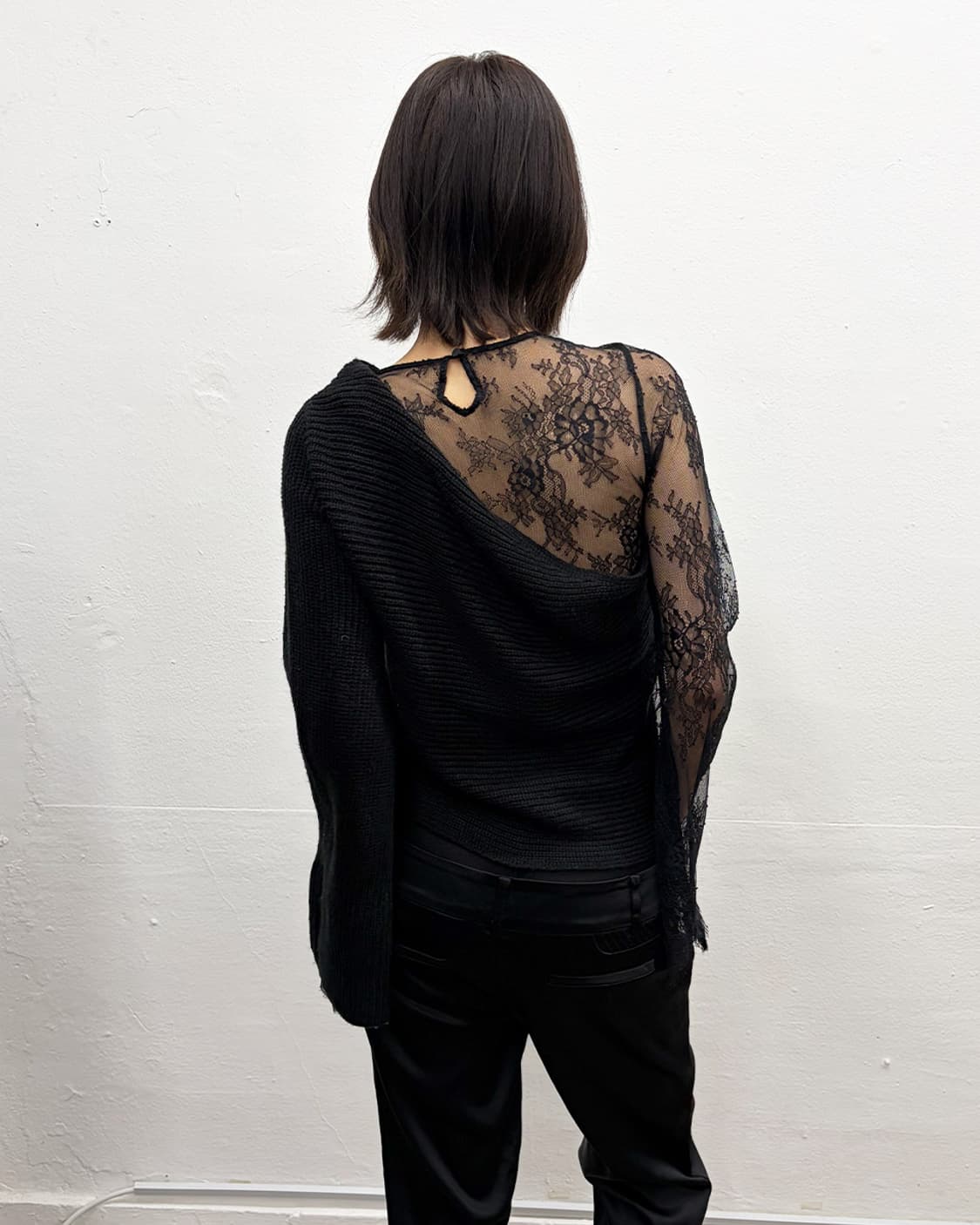 빈티지 레이스 패널 니트 탑 상품이미지2
