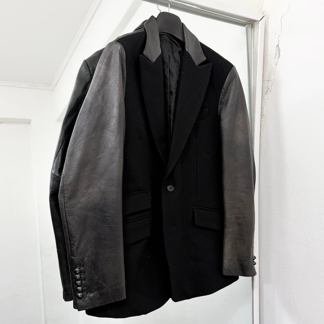 이사무 카타야마 백래쉬 울 카우하이드 블레이저 자켓 상품이미지5