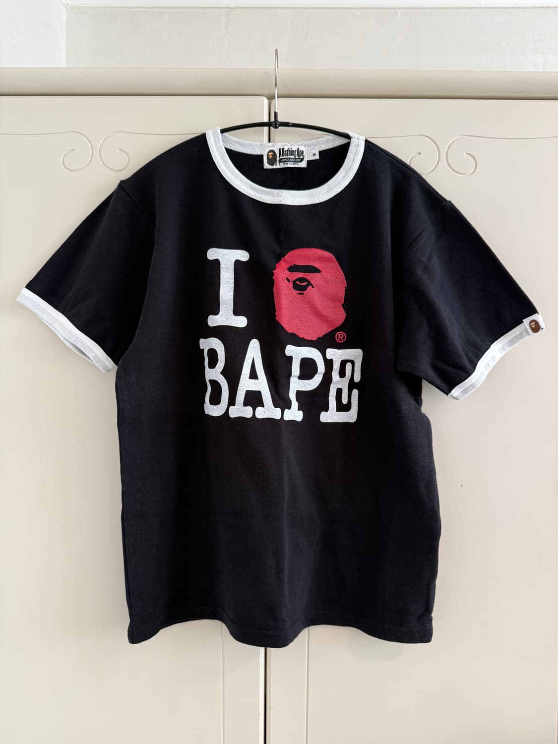 베이프 BAPE 아이러브베이프 링거 반팔티 블랙 M 상품이미지2