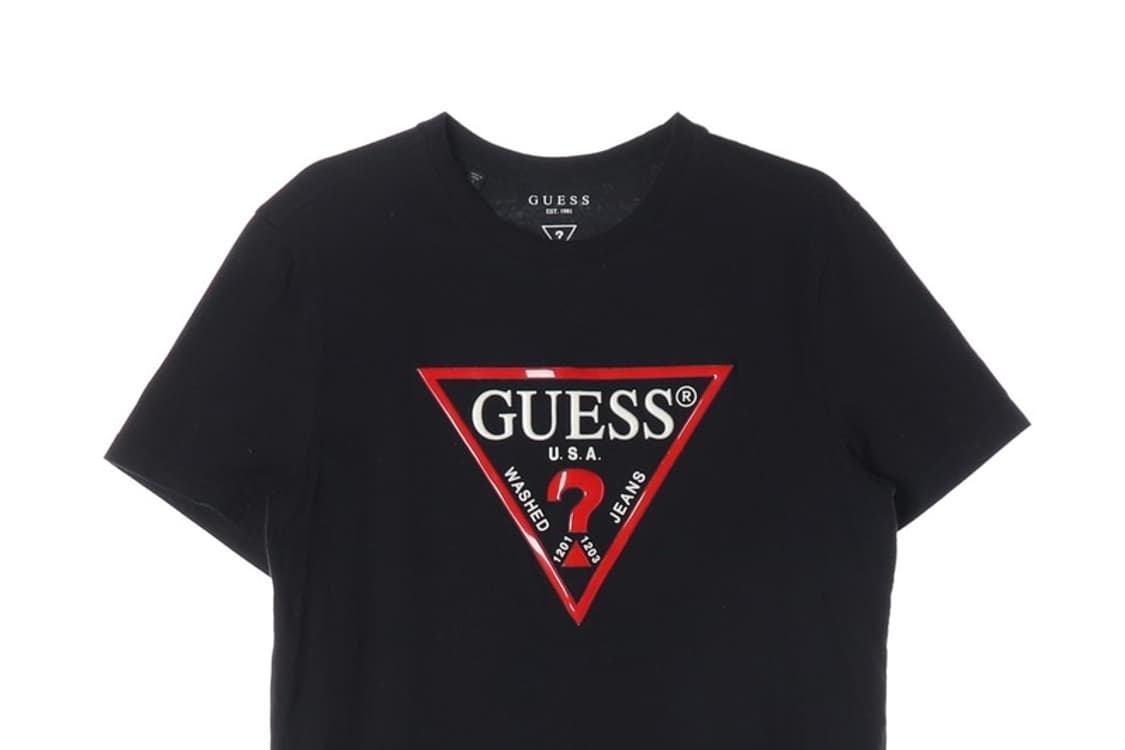 GUESS 클래식 삼각로고 블랙 반팔티 L 상품이미지3