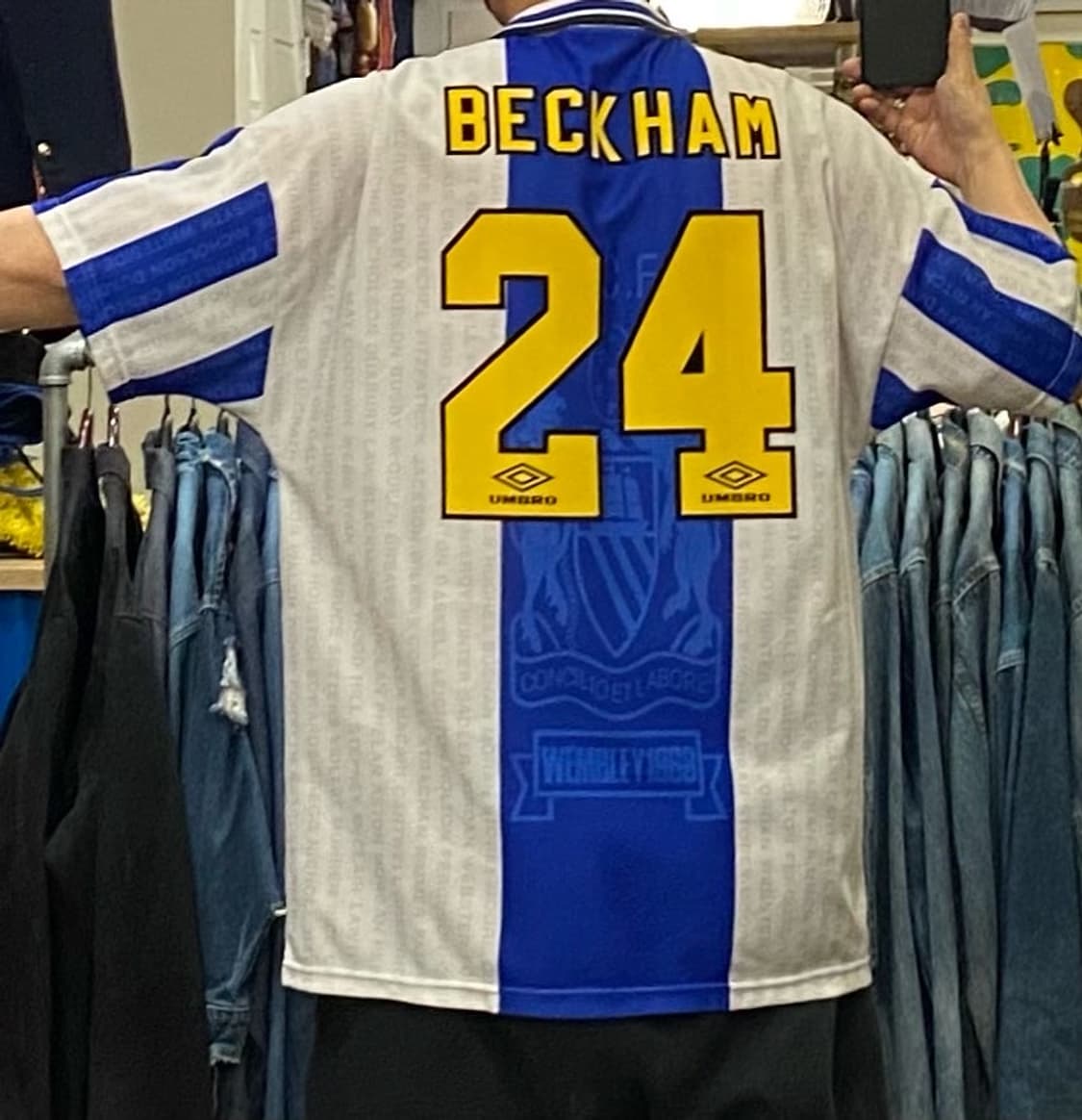 대장급 새상품급 엄브로 94년 맨유 어웨이 베컴유니폼 상품이미지8