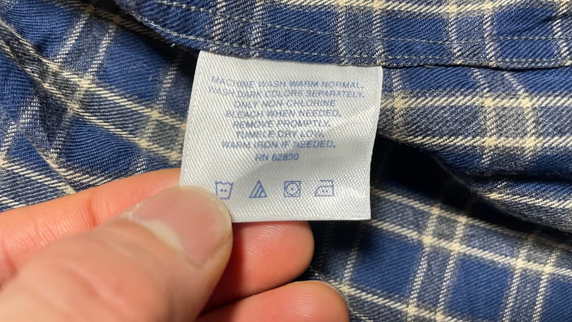 JPN 90s 일본 빈티지 Y2K 아메카지 랜즈엔드 네이비 체크 셔츠 M 상품이미지10