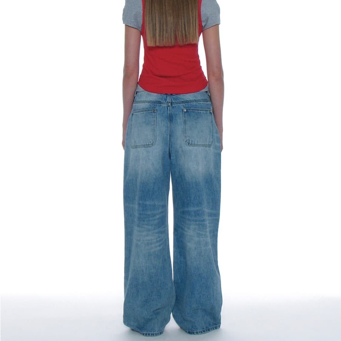 파르티멘토 우먼 로우라이즈 와이드 데님 팬츠 상품이미지3