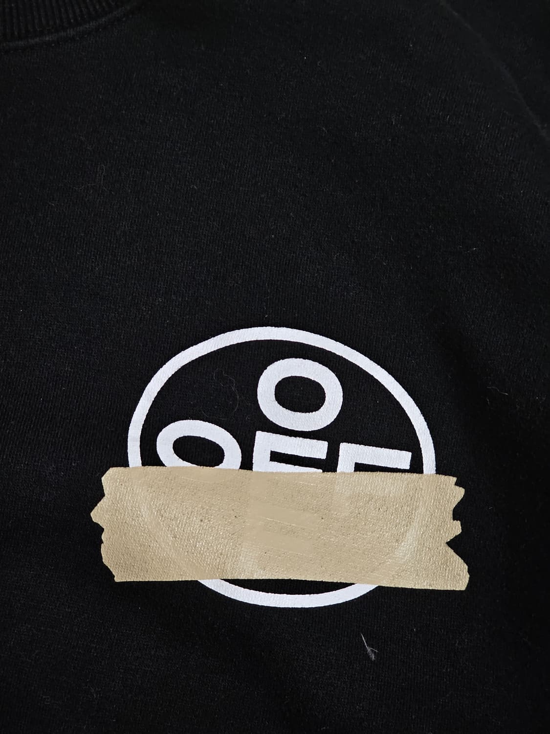 오프화이트 테이프 애로우 블랙 맨투맨 M 상품이미지3